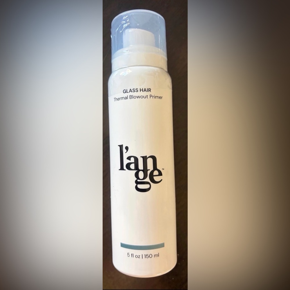 Lange Glass Hair Thermal Blowout Primer - White with Black Text